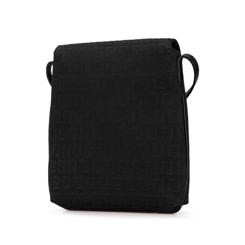 Fendi Zucchino Canvas Crossbody Black Canvas Good condition - Back View