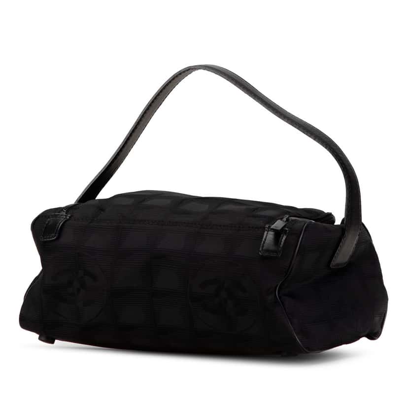 Chanel New Travel Line Nylon Vanity Bag Black Fair condition - Back View