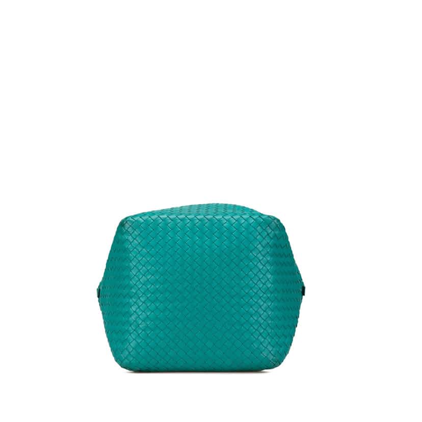 Bottega Veneta Nappa Intrecciato Cube Shoulder Bag Blue Leather Very good condition - Inside View