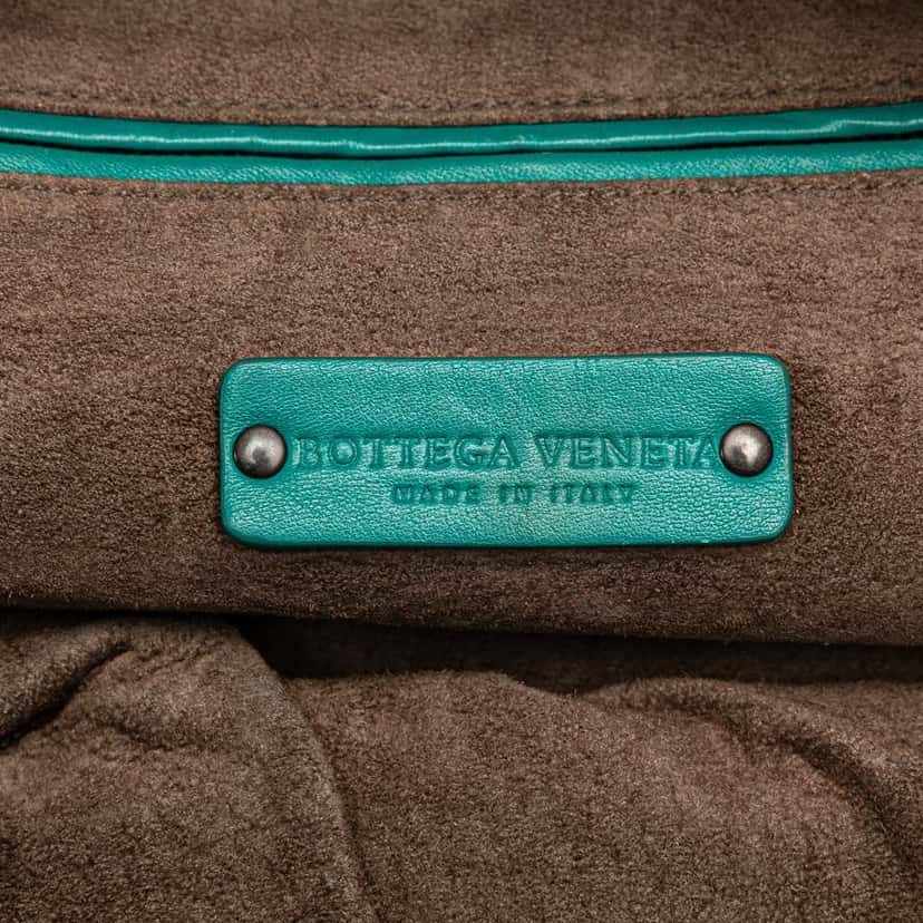 Bottega Veneta Nappa Intrecciato Cube Shoulder Bag Blue Leather Very good condition - Box View