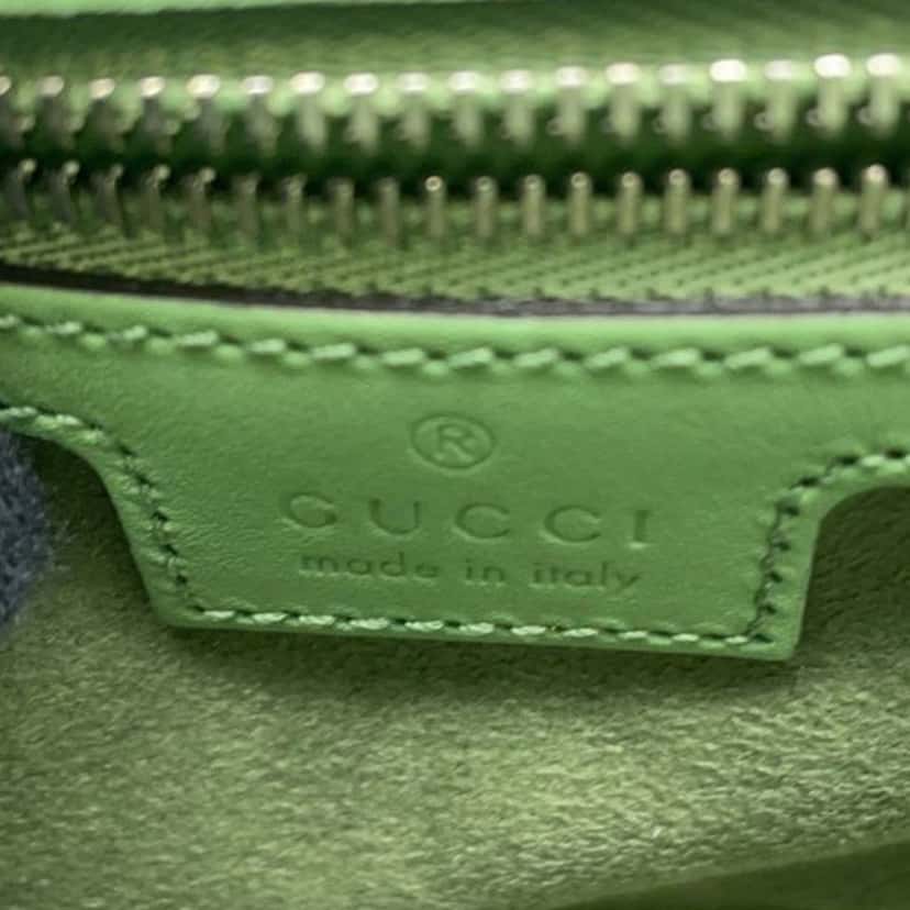 Gucci Mini Leather Petite GG Satchel Green Leather Good condition - Box View