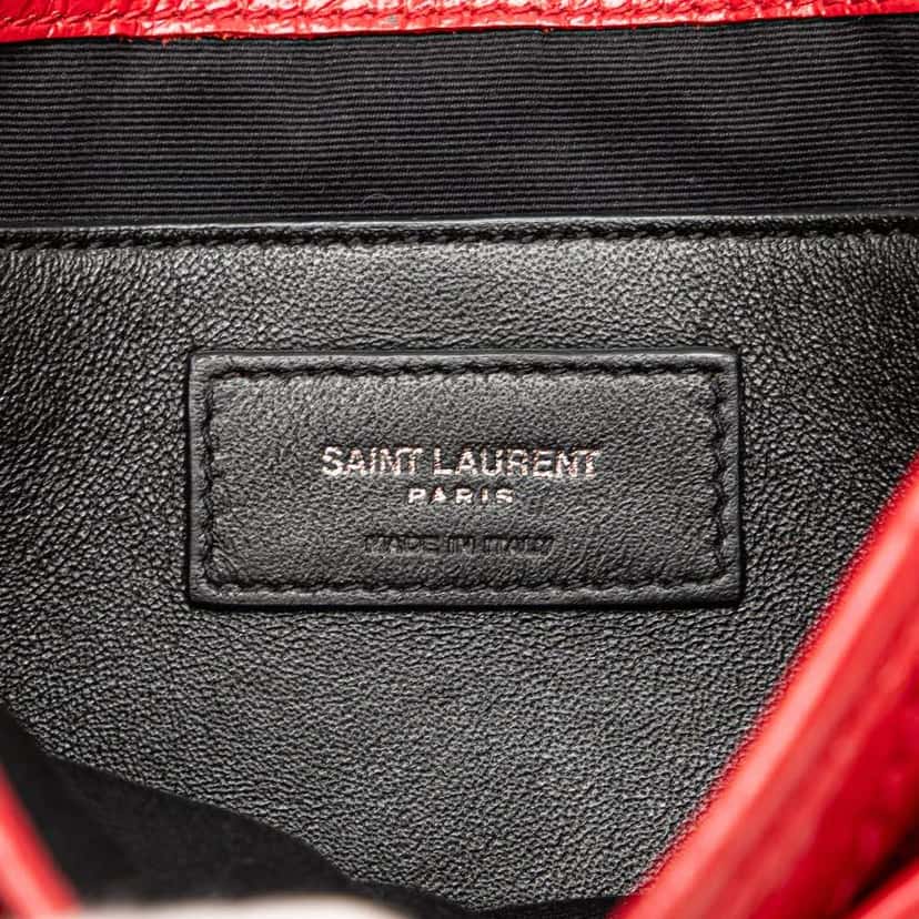 Saint Laurent Baby Crinkled Calfskin Monogram Niki Bag Red Leather Good condition - Box View