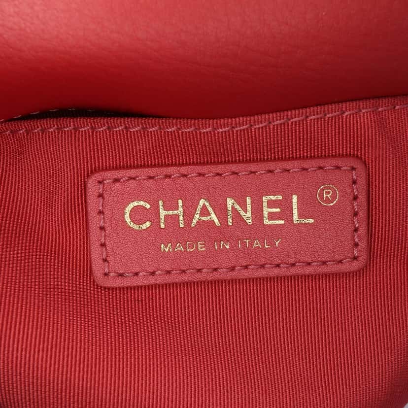 Chanel Quilted Metallic Calfskin Top Handle Flap Pink Leather Good condition - Box View