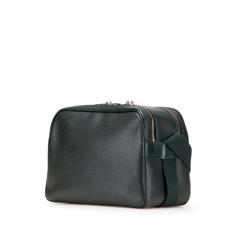 Louis Vuitton Taiga Reporter PM Green Leather Good condition - Back View