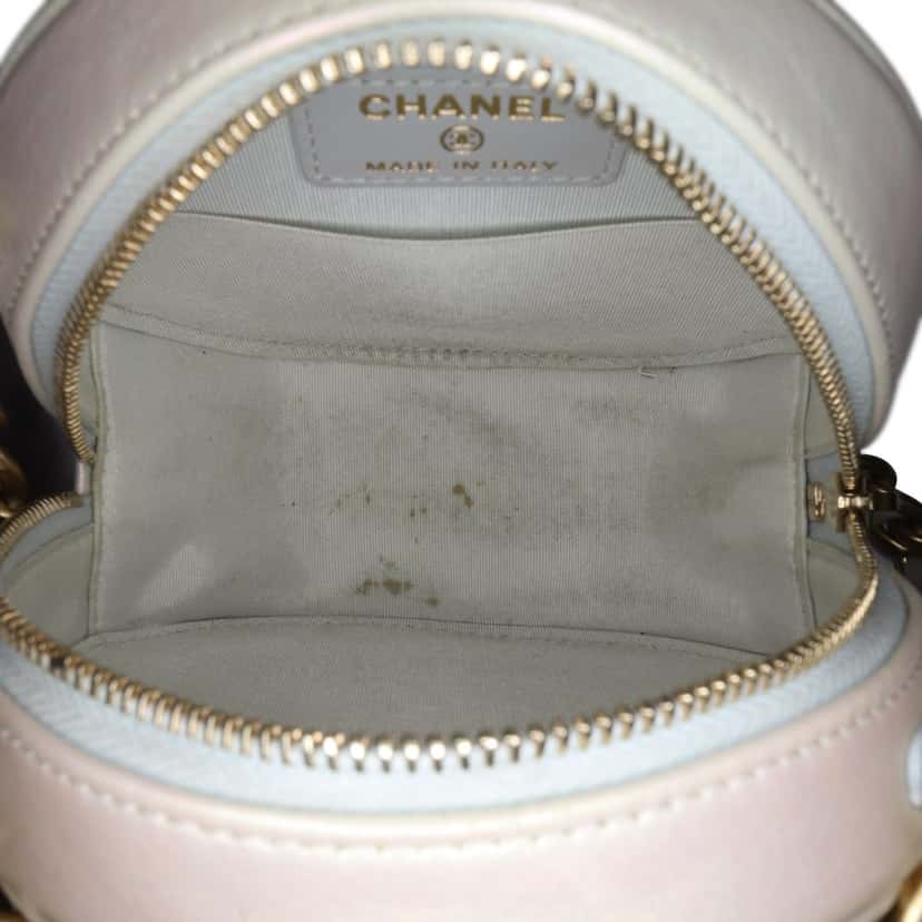 Chanel Iridescent Lambskin 19 Round Clutch with Chain Brown Leather Good condition - Model View