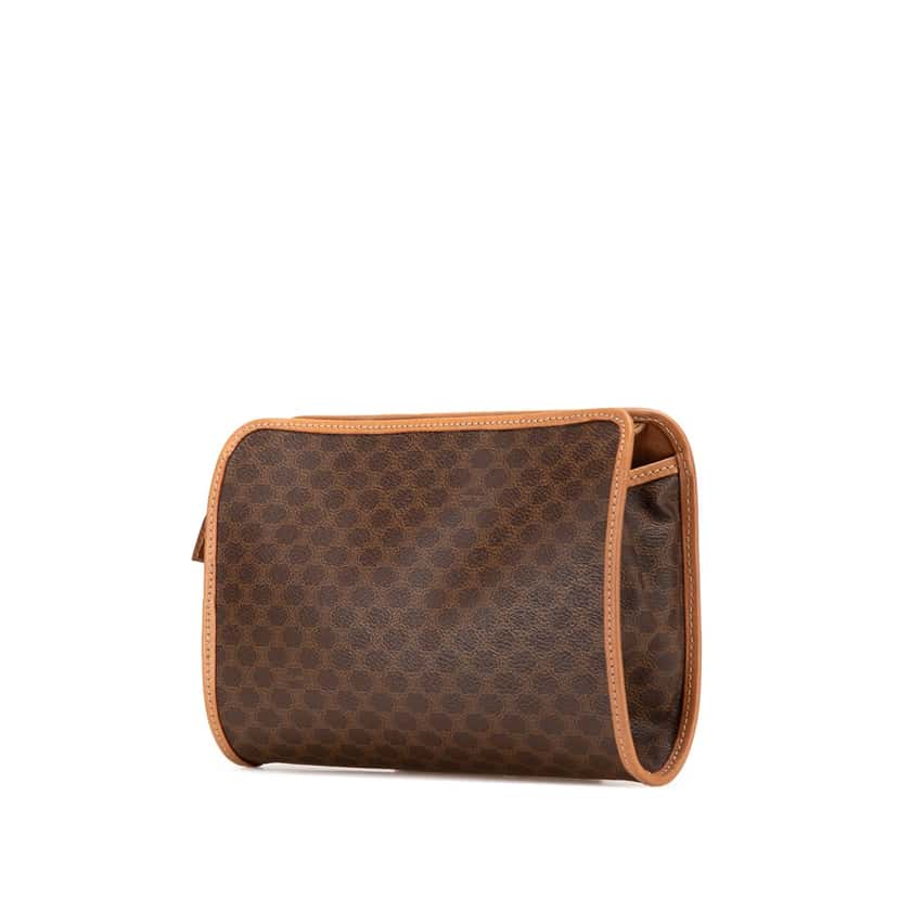 Celine Macadam Coated Canvas Clutch Brown Canvas Good condition - Back View