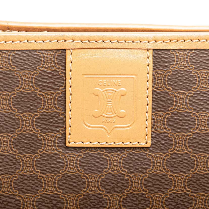 Celine Macadam Coated Canvas Clutch Brown Canvas Good condition - Box View