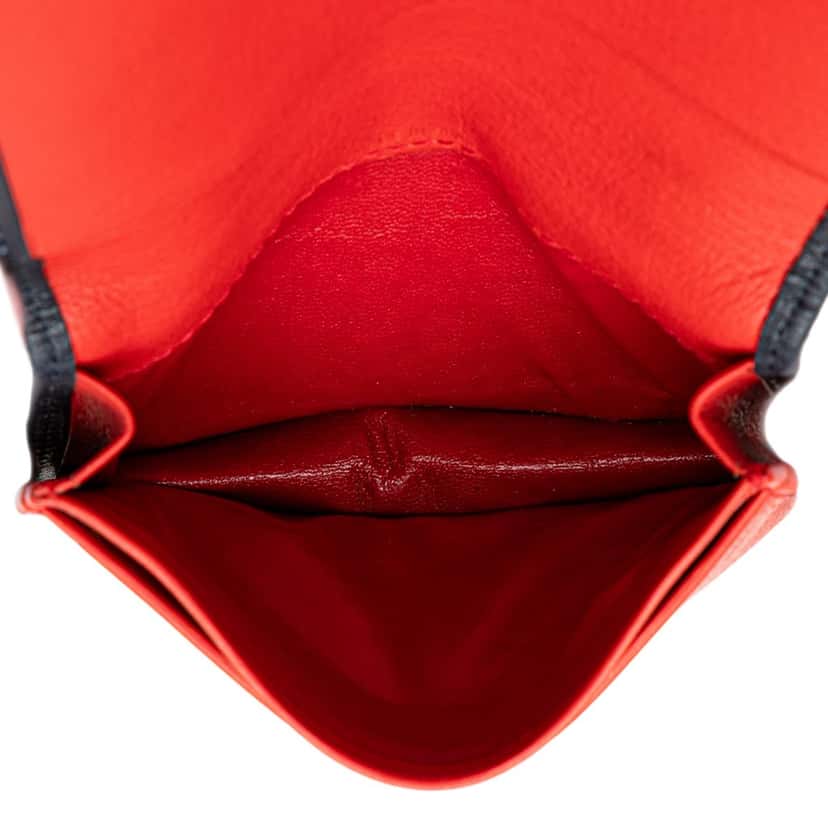 Dior Leather Card Case Blue Leather Good condition - Model View