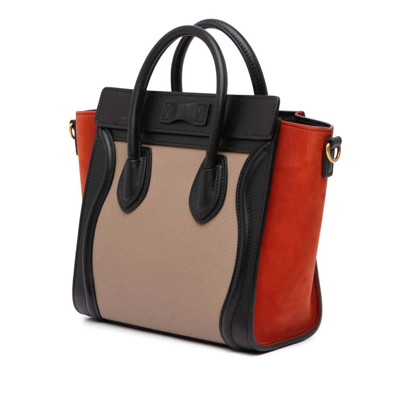 Celine Nano Tricolor Leather Luggage Tote Brown Leather Good condition - Back View