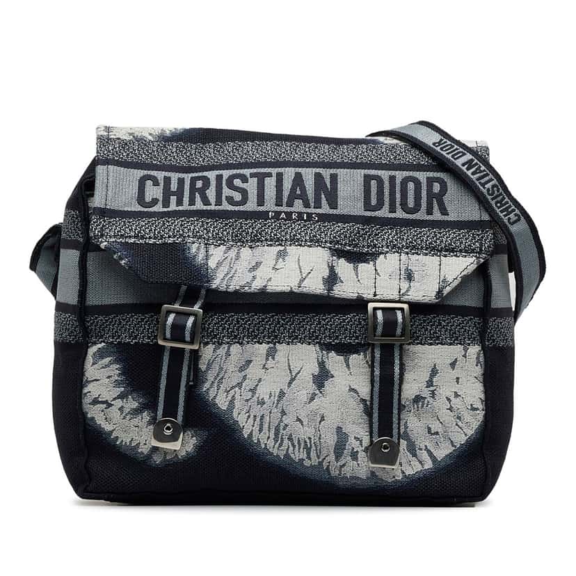 Dior Tie Dye Diorcamp Messenger Bag Blue Canvas Good condition - Front View