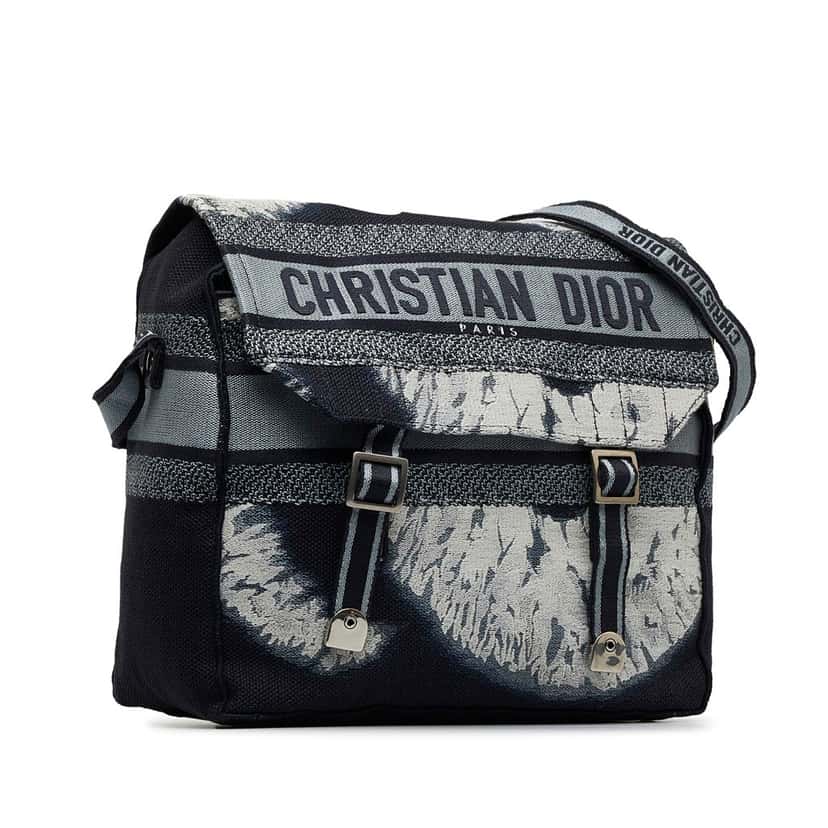Dior Tie Dye Diorcamp Messenger Bag Blue Canvas Good condition - Back View