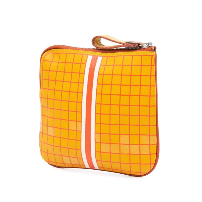 Hermès Swift Couverture Nouvelle Carre Pocket Pouch Brown Leather Good condition - Back View