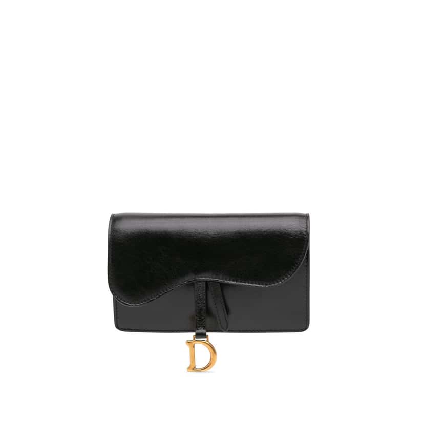 Dior Leather Saddle Belt Pouch Black Leather Good condition - Front View
