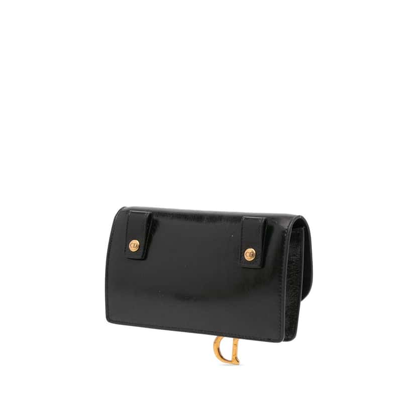 Dior Leather Saddle Belt Pouch Black Leather Good condition - Back View