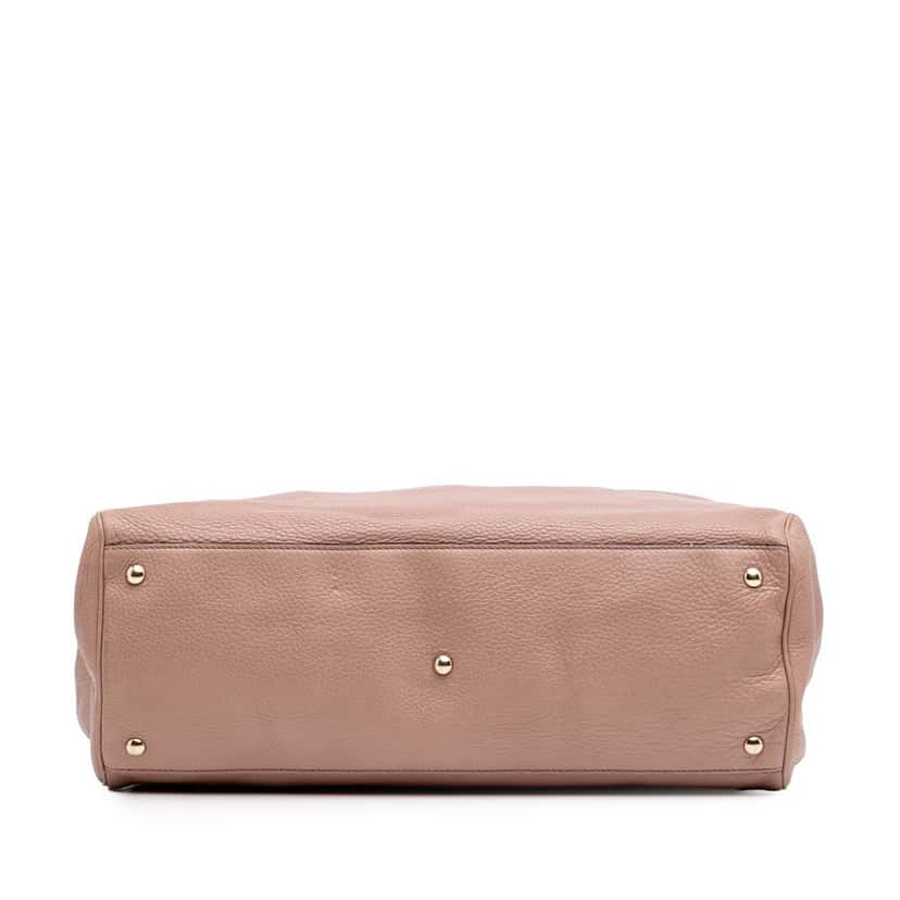 Gucci Large Calfskin Bamboo Shopper Satchel Pink Leather Good condition - Inside View
