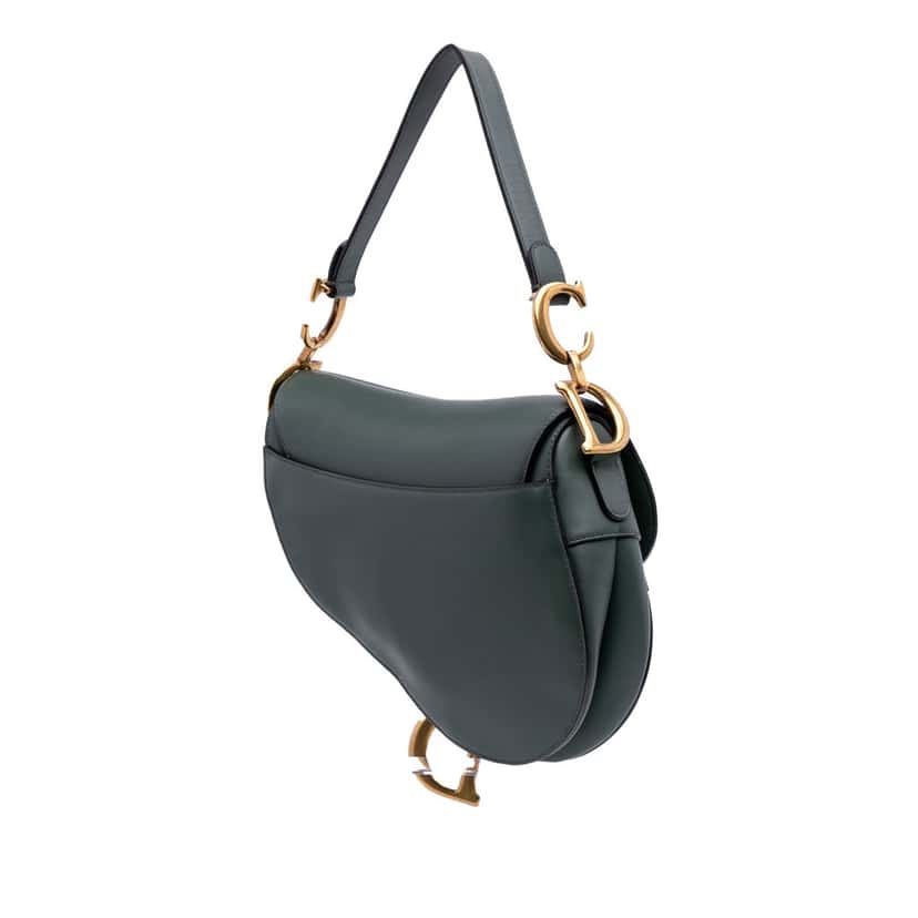 Dior Calfskin Saddle Bag Green Leather Good condition - Back View