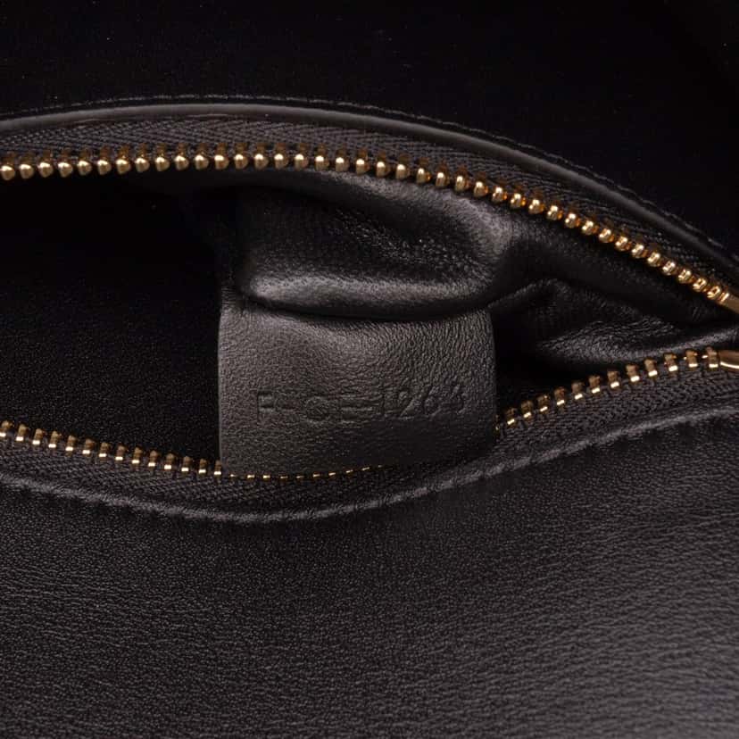 Celine Shiny Calfskin College Triomphe Black Leather Good condition - Box View