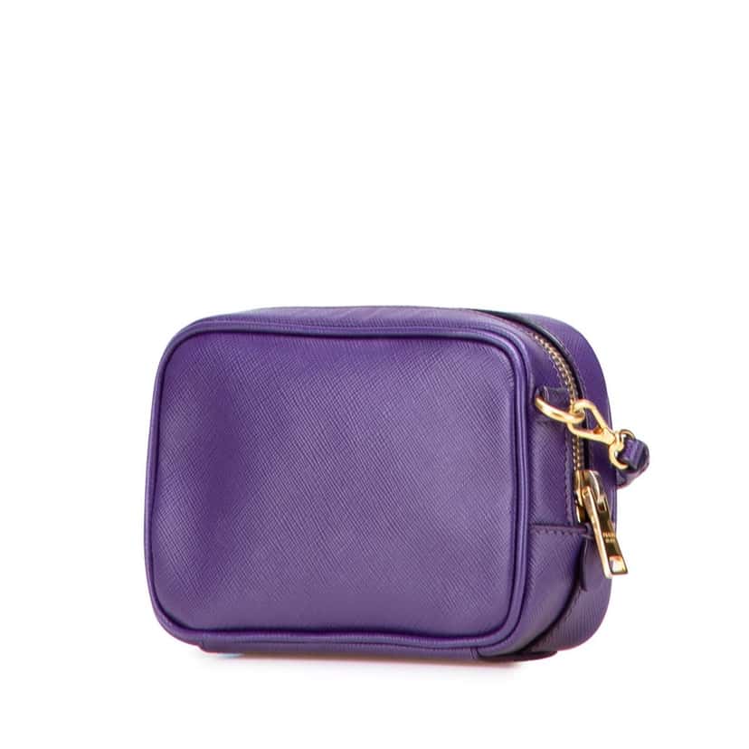 Prada Saffiano Lux Camera Bag Purple Leather Good condition - Back View