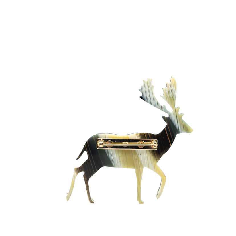 Chanel Resin CC Reindeer Brooch Grey Good condition - Back View