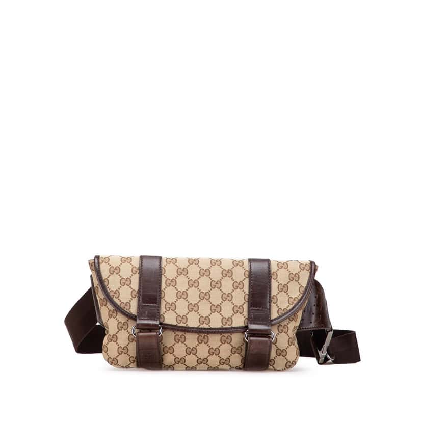 Gucci GG Canvas Belt Bag Brown Canvas Good condition - Front View