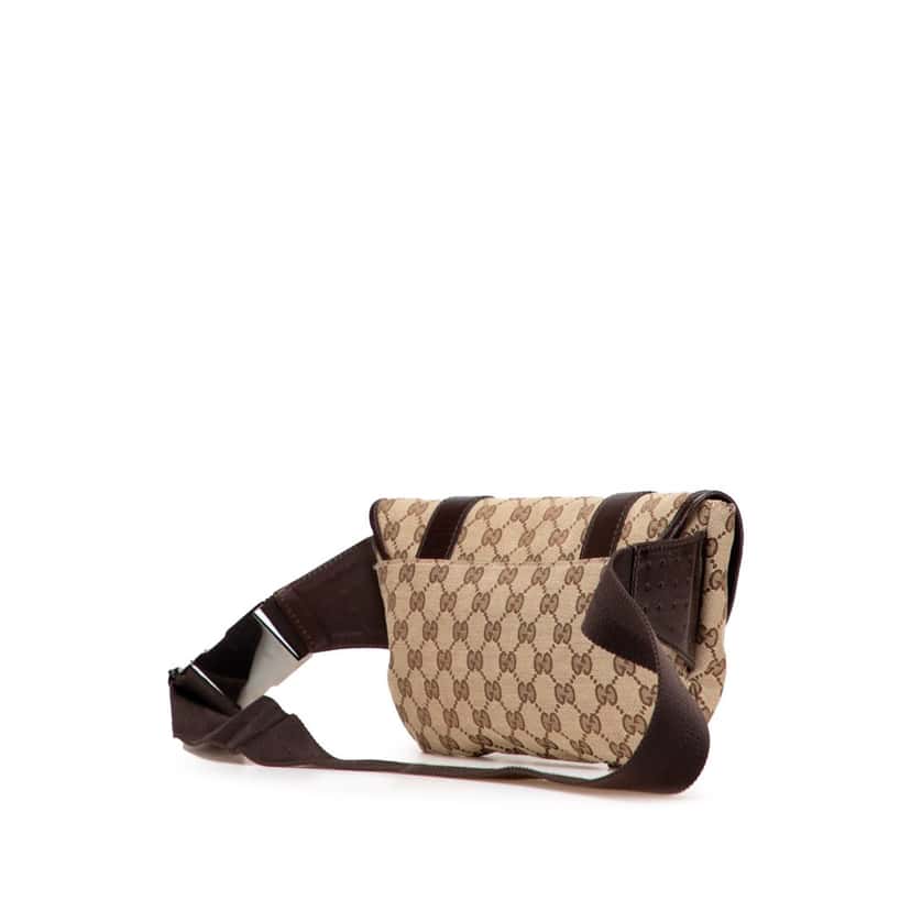 Gucci GG Canvas Belt Bag Brown Canvas Good condition - Back View