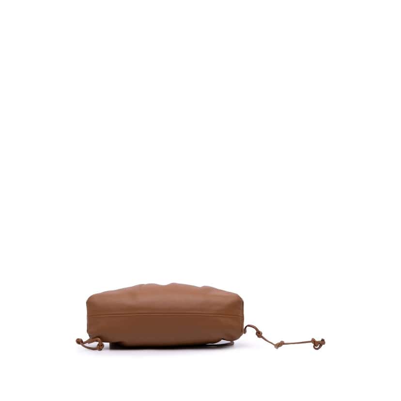 Bottega Veneta Lambskin The Mini Pouch Crossbody Brown Leather Good condition - Inside View