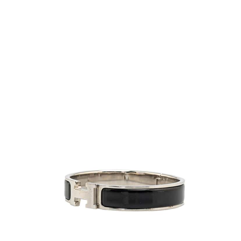 Hermès Narrow Enamel Clic H Bracelet PM Black Good condition - Back View
