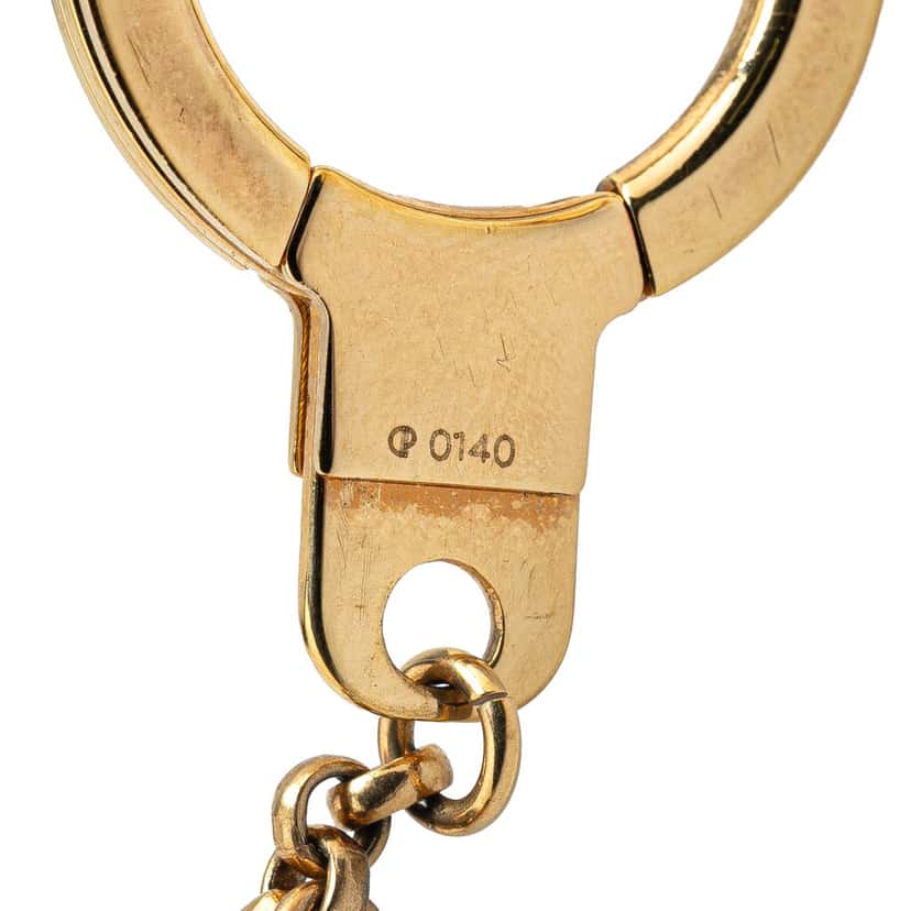 Louis Vuitton Gold Plated Monogram Pretty Charms Key Chain Holder and Bag Charm Gold Brass Good condition - Inside View