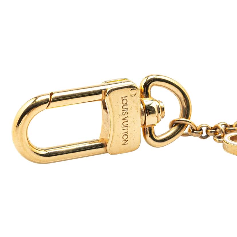 Louis Vuitton Gold Plated Monogram Pretty Charms Key Chain Holder and Bag Charm Gold Brass Good condition - Model View