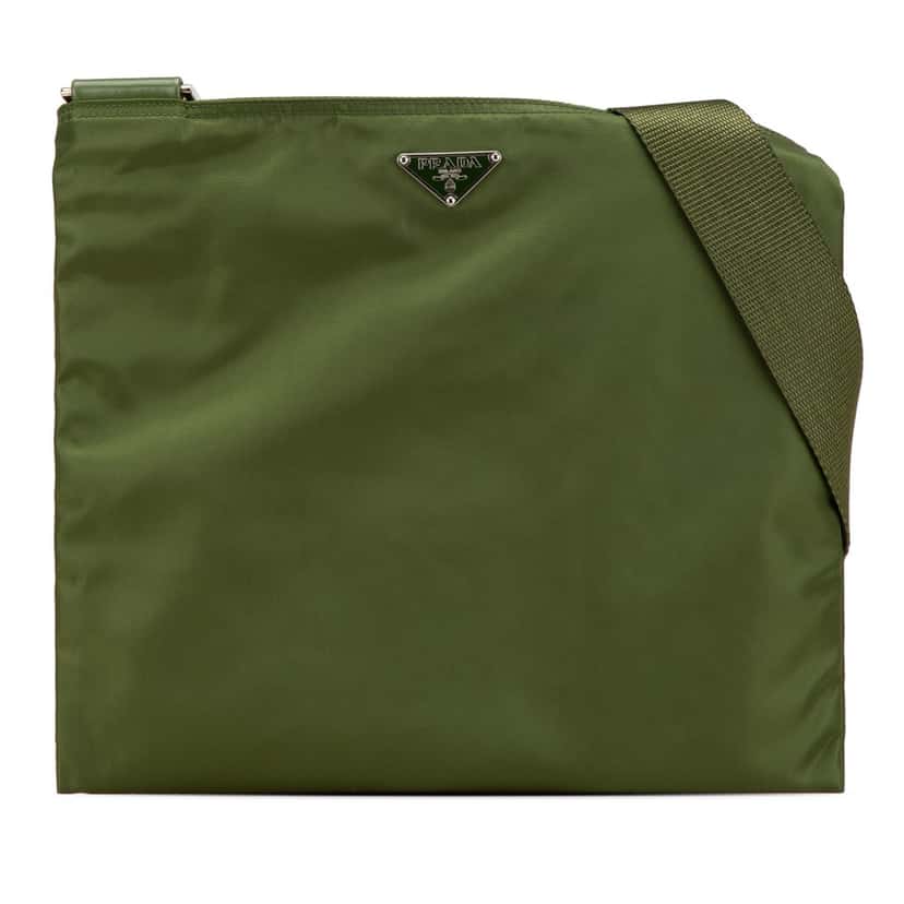 Prada Tessuto Zip Top Crossbody Green Good condition - Front View