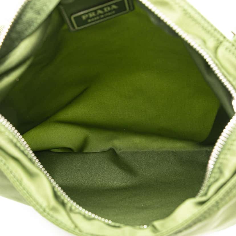 Prada Tessuto Zip Top Crossbody Green Good condition - Model View