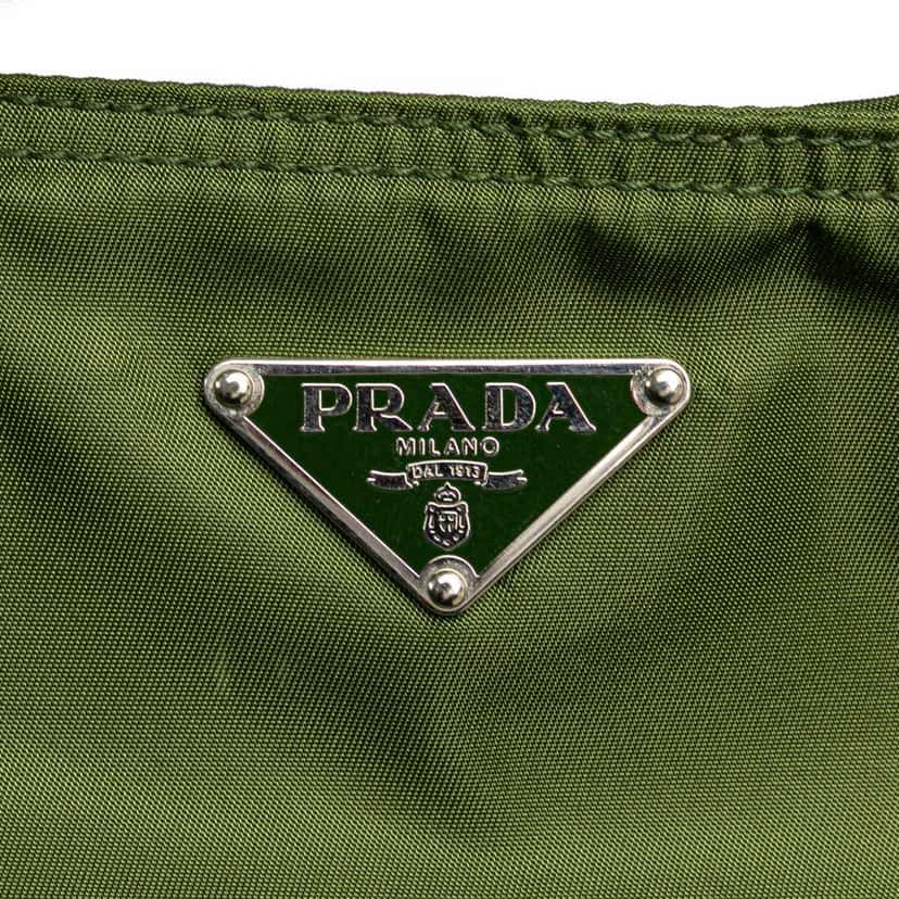 Prada Tessuto Zip Top Crossbody Green Good condition - Box View