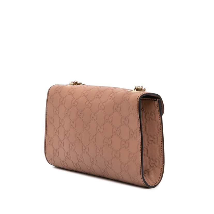 Gucci Small Guccissima Emily Crossbody Pink Leather Good condition - Back View