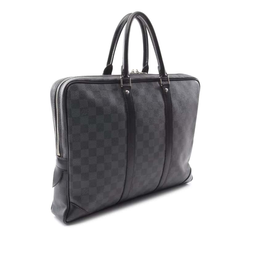 Louis Vuitton Damier Graphite Porte Documents Voyage PM Black Canvas Good condition - Back View