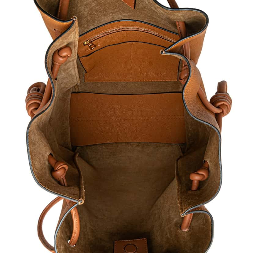 Loewe Medium Leather Flamenco Knot Tote Brown Leather Very good condition - Model View