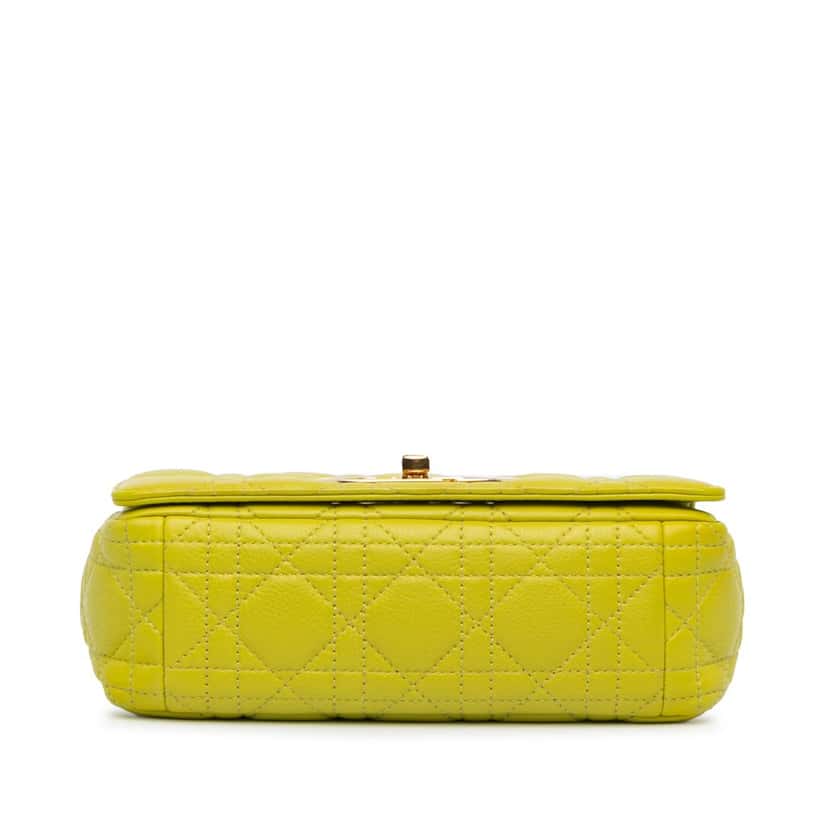 Dior Small Calfskin Cannage Caro Bag Yellow Leather Very good condition - Inside View