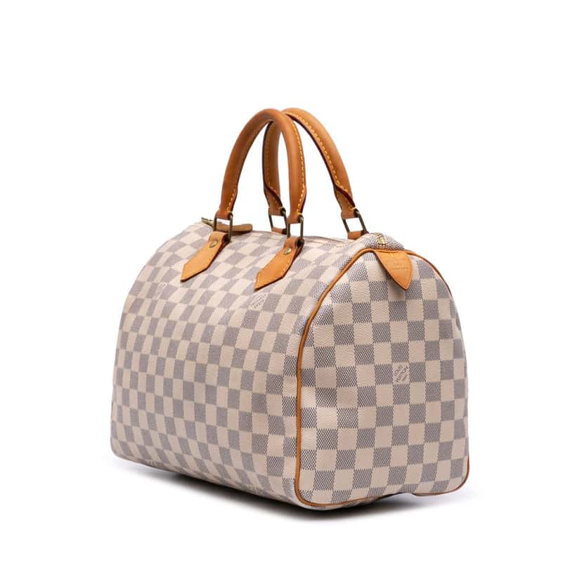 Louis Vuitton Damier Azur Speedy 30 White Canvas Good condition - Back View