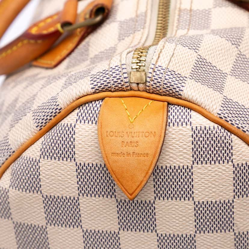 Louis Vuitton Damier Azur Speedy 30 White Canvas Good condition - Box View