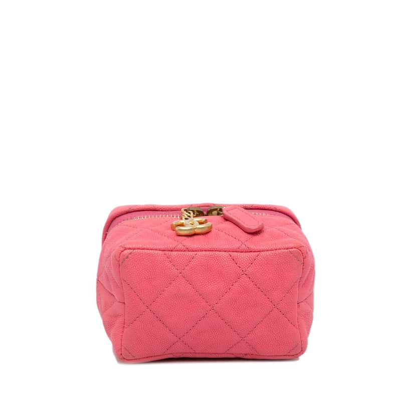 Chanel Micro Caviar Chain Vanity Bag Pink Leather Very good condition - Box View