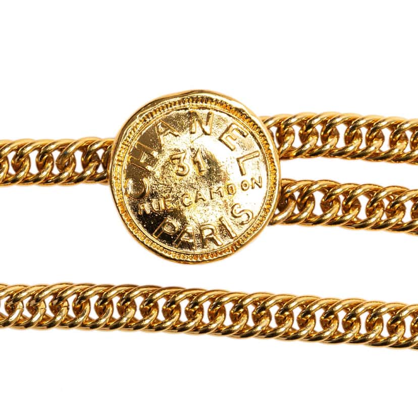Chanel Gold Plated 31 Rue Cambon Paris Medallion Chain Belt Gold Metal Good condition - Inside View