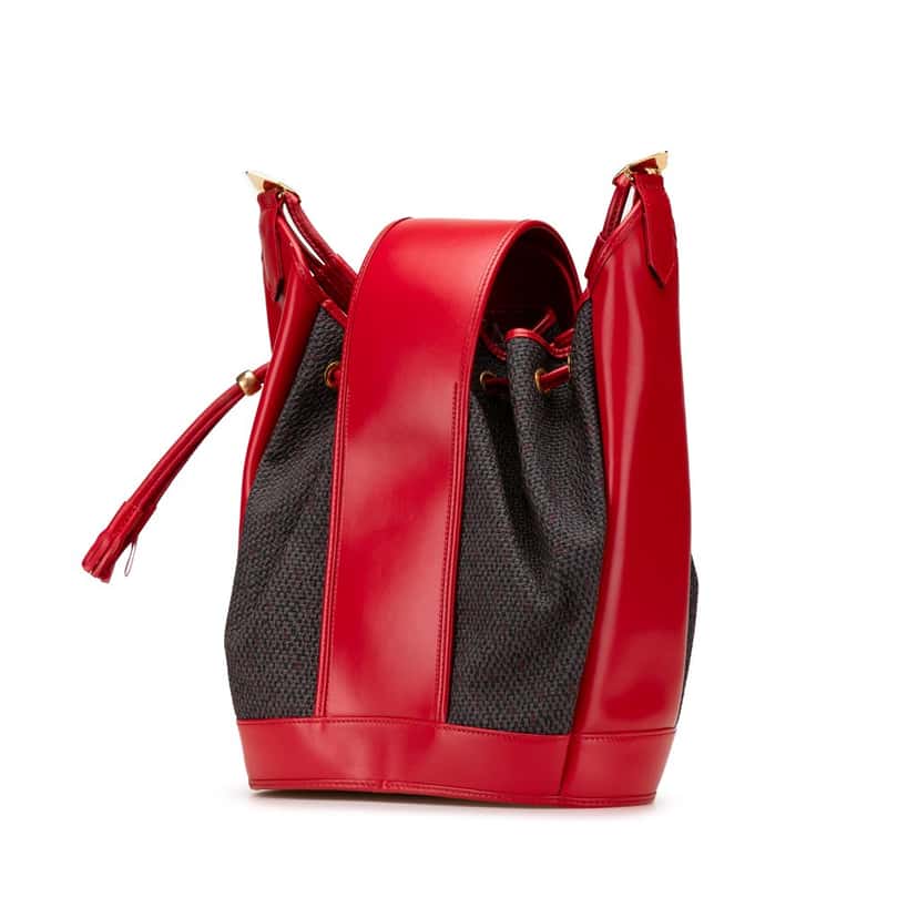 Yves Saint Laurent Coated Canvas Bucket Bag Grey Canvas Good condition - Back View