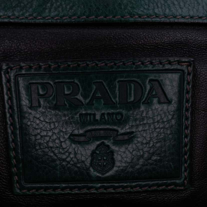 Prada Leather Travel Bag Green Leather Good condition - Box View