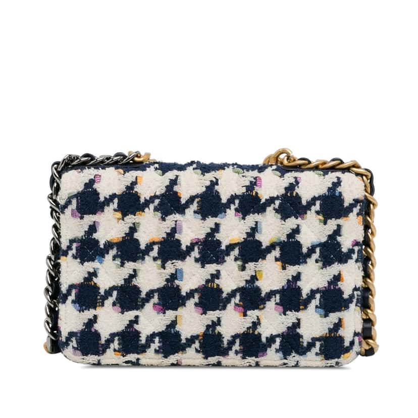 Chanel Tweed 19 Wallet On Chain Blue Tweed Good condition - Inside View