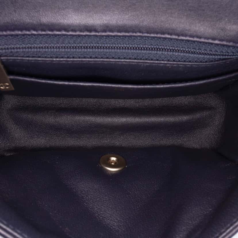 Chanel Mini Square Classic Lambskin Single Flap Blue Leather Good condition - Model View