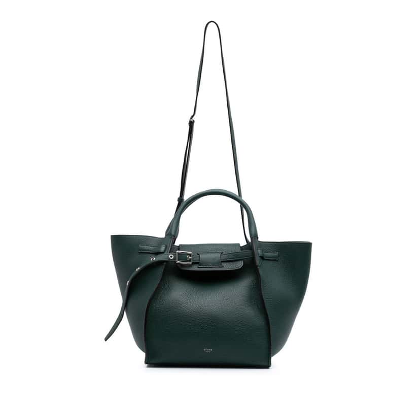 Celine Small Grained Calfskin Big Bag Green Leather Good condition - Front View