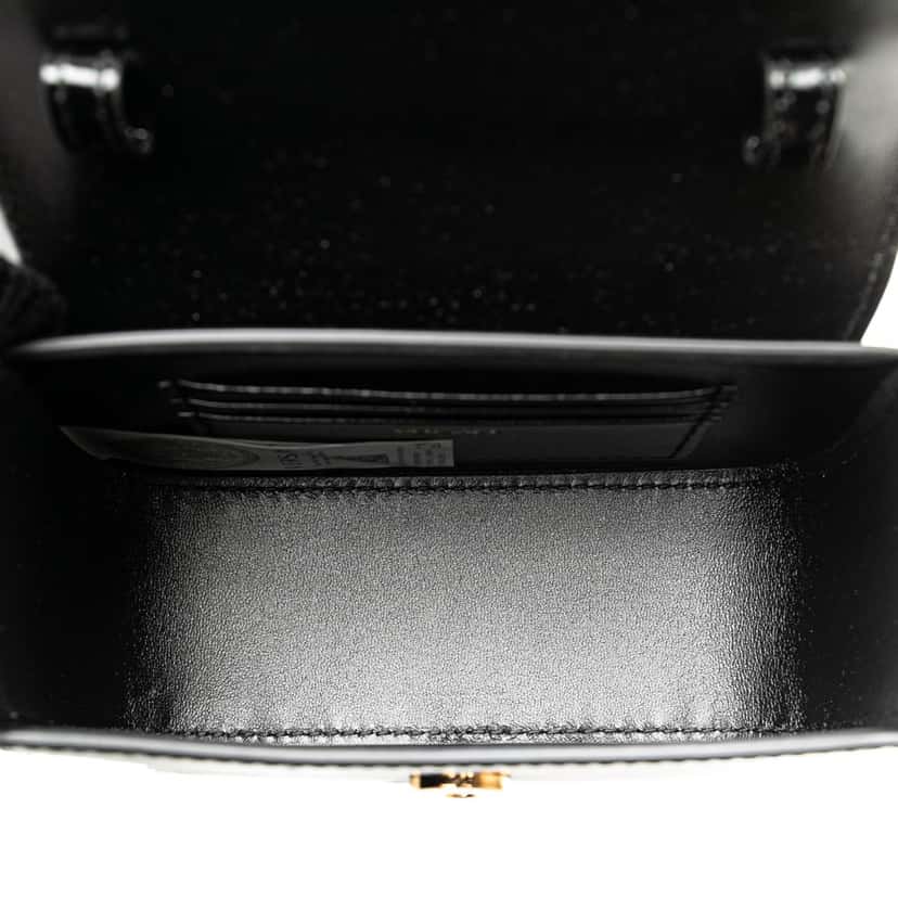 Versace Mini Croc Embossed La Medusa Satchel Black Leather Good condition - Model View