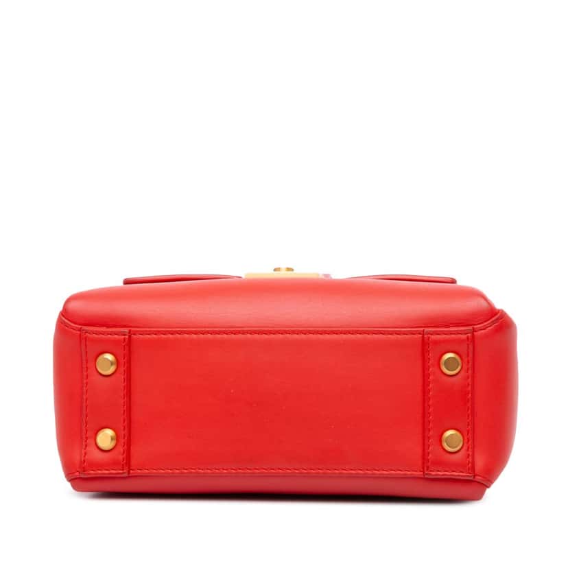 Bottega Veneta Mini Leather Piazza Top Handle Satchel Red Leather Good condition - Inside View