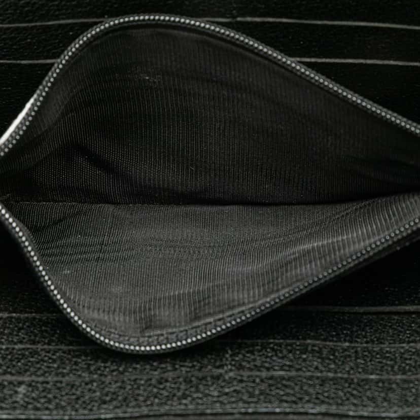Gucci Suede Bamboo Wallet On Strap Black Leather Fair condition - Box View