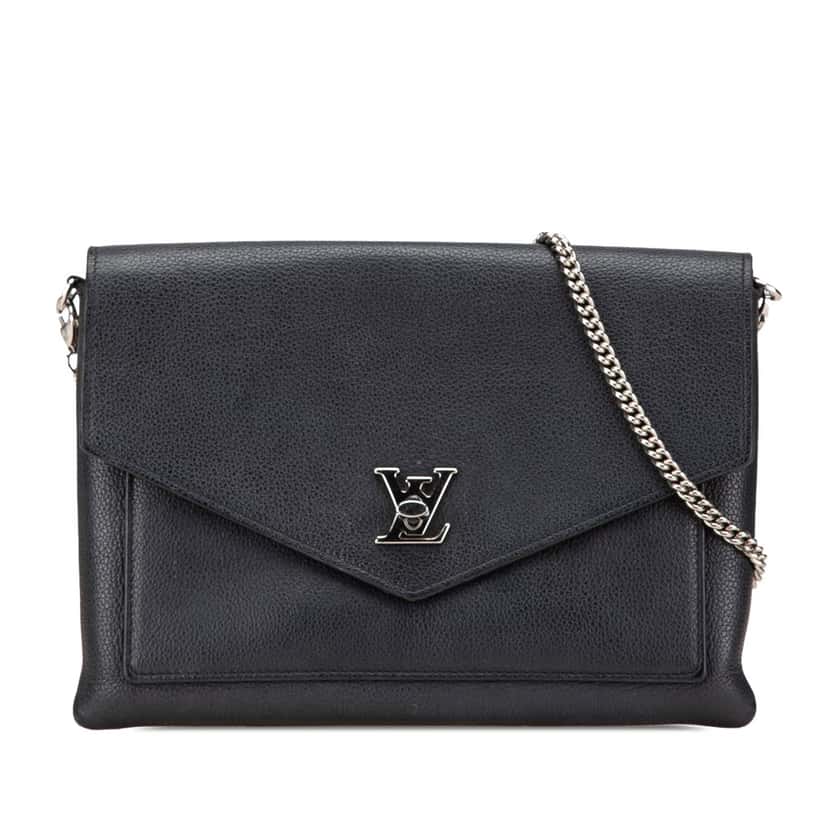 Louis Vuitton MyLockMe Chain Pochette Black Leather Good condition - Front View