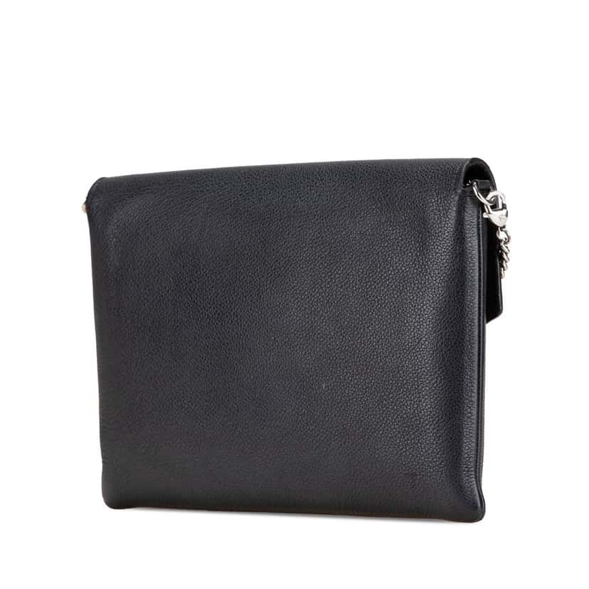 Louis Vuitton MyLockMe Chain Pochette Black Leather Good condition - Back View
